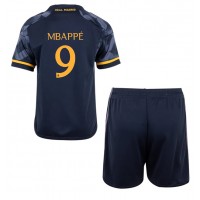 Camiseta Real Madrid Kylian Mbappe #9 Segunda Equipación Replica 2023-24 para niños mangas cortas (+ Pantalones cortos)